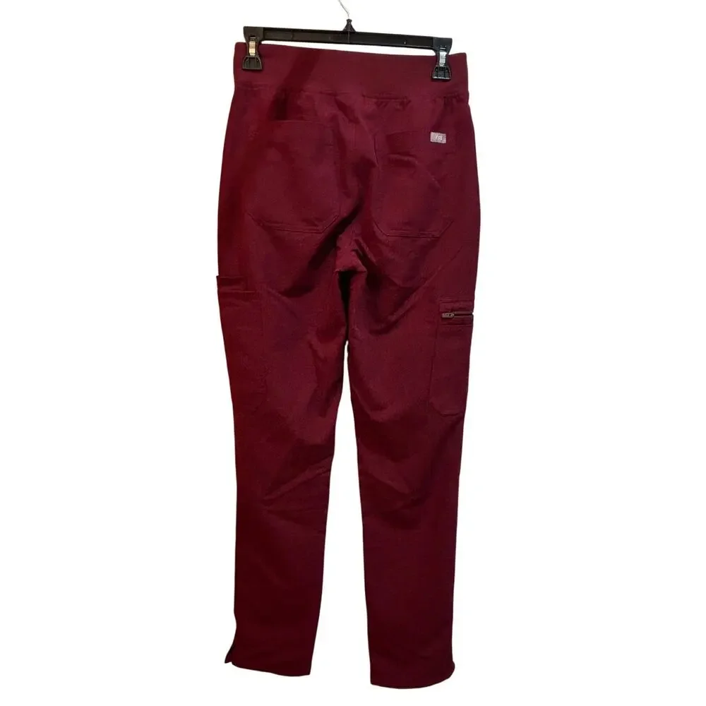 Yola High-Rise Slim Scrub Pant™ Burgundy XS Tall NWOT